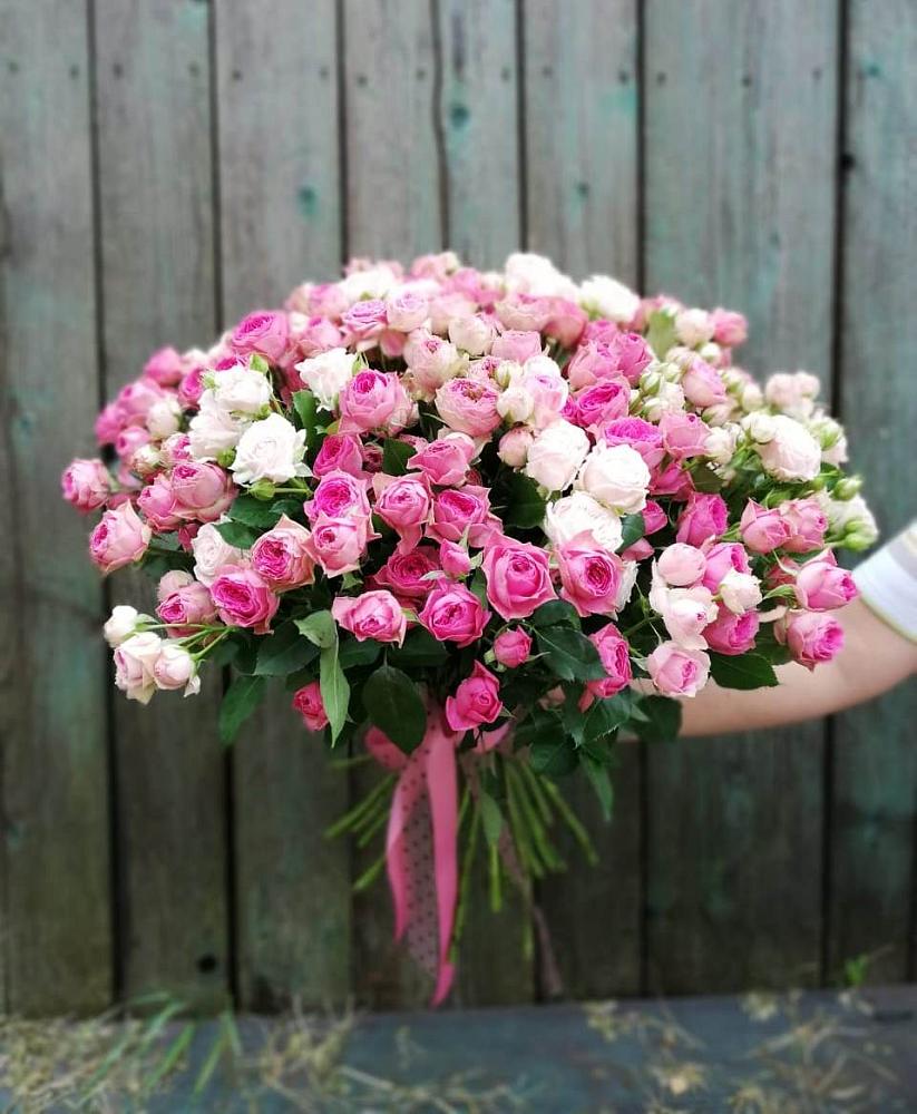 Розовые кустовые розы Натали и Лав Лидия в Артемовске Букет Розовые кустовые розы Натали и Лав Лидия в Артемовске
